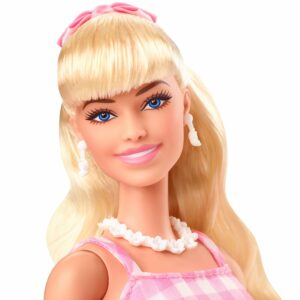 Barbie™ The Movie Doll Wearing Pink and White Gingham Dress with Daisy Chain Necklace